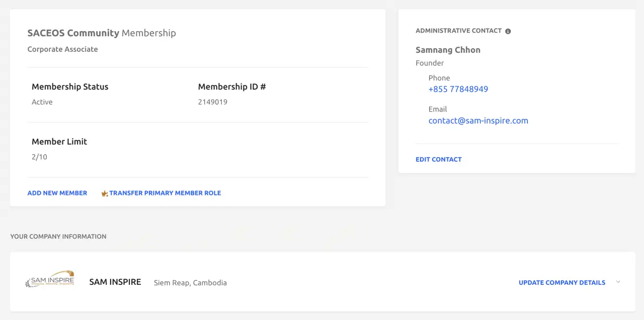 SACEOS Community Membership Corporate Associate 2025